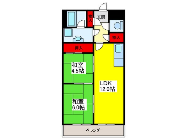 柏原ファミリ－ハイツの物件間取画像